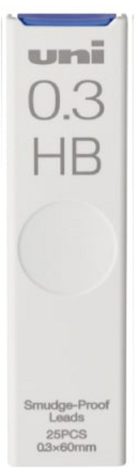 미쓰비시 유니 샤프심 스머지 프루프 UL-S 0.3 0.5 0.7, 0.3mm/HB