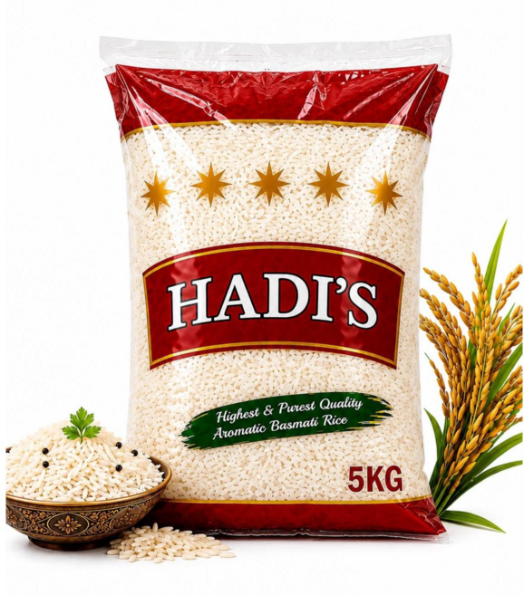 HADI'S White Sella India Basmati Rice 인도 바스마티 쌀 셀라, 프리미엄, 1개, 5kg