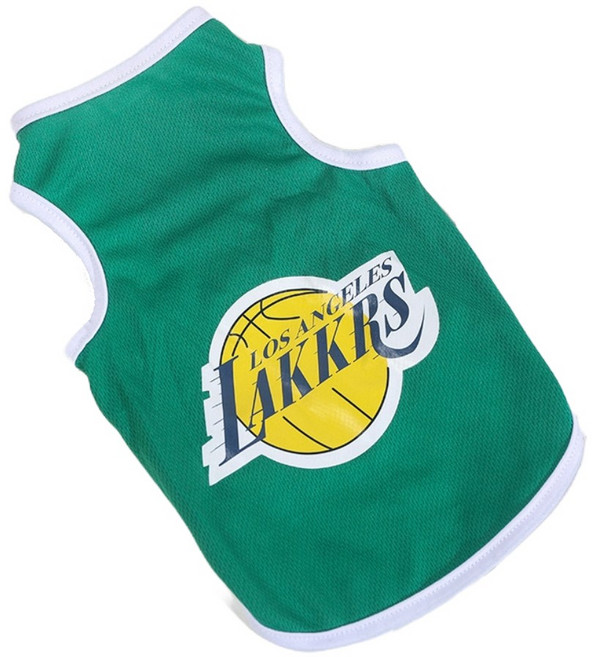 강아지옷 티셔츠 농구복 고양이옷 나시 조끼 메쉬 유니폼, 1개, 그린