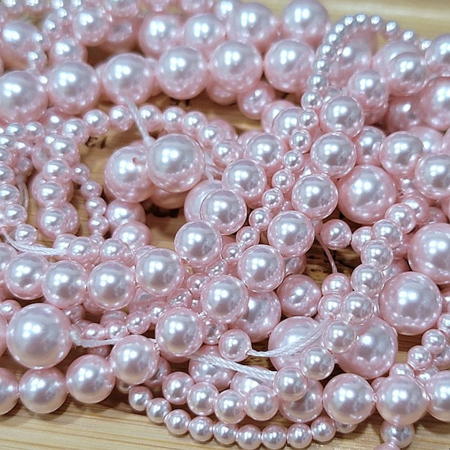 스와로브스키 핑크 진주 3mm 4mm 6mm 8mm 10mm 12mm 진주 재료 1줄 만들기 DIY, 1개, 12mm (25개)