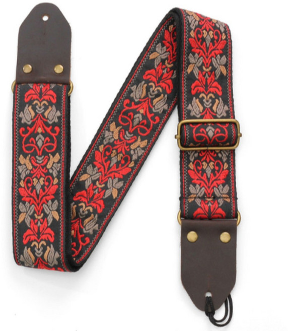 코네임 자수 일렉 베이스 통기타 어깨 멜빵 끈 스트랩 블랙 3W173, 20개