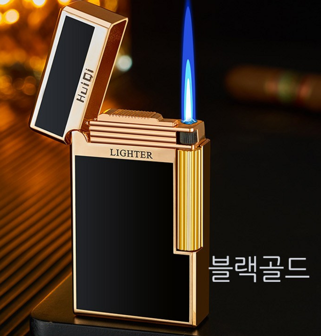 슈텍스 터보라이터 방풍 클래식 패션라이터 선물 캠핑 남친선물, 슈텍스 터보라이터-블랙골드, 1개