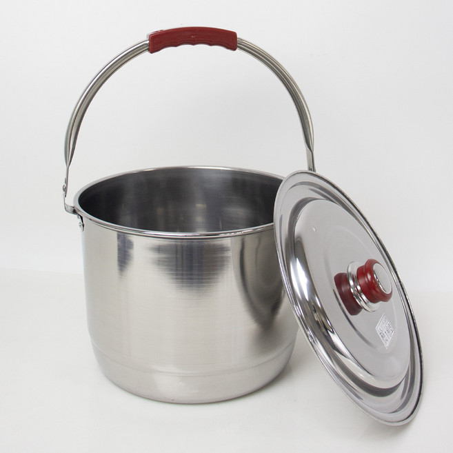 바른부엌 국산 스테인레스 들통 양동이 업소용 스텐 찜통, 3호 31cm, 1개