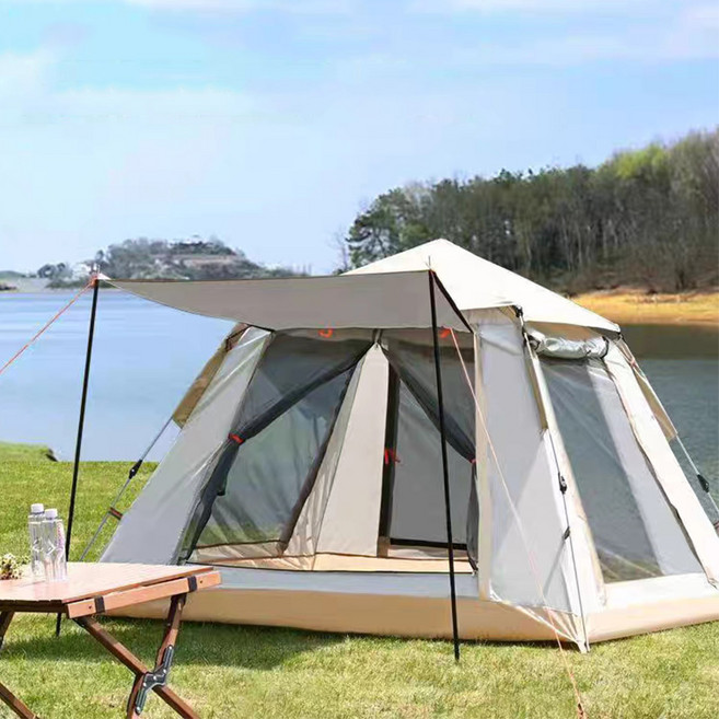[반전] 사각 원터치 캠핑 텐트그늘막, 3-5인용