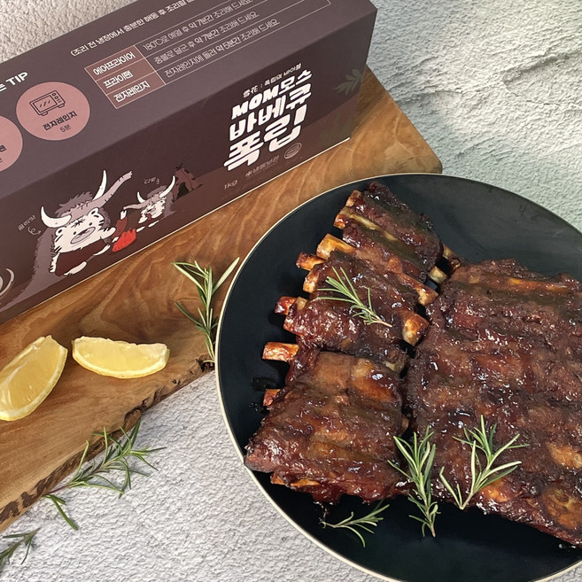 설화공작소 프리미엄 완조리 폭립 1kg (500gX2팩) 스모크 바베큐맛, 500g, 2개