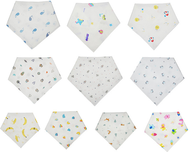 똑딱이 엠보 가제손수건빕 10P