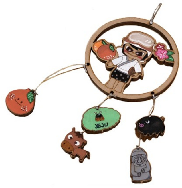 제주 드림캐쳐 만들기 풀세트 DIY (끈 포함) 색칠놀이, 없음, 1개