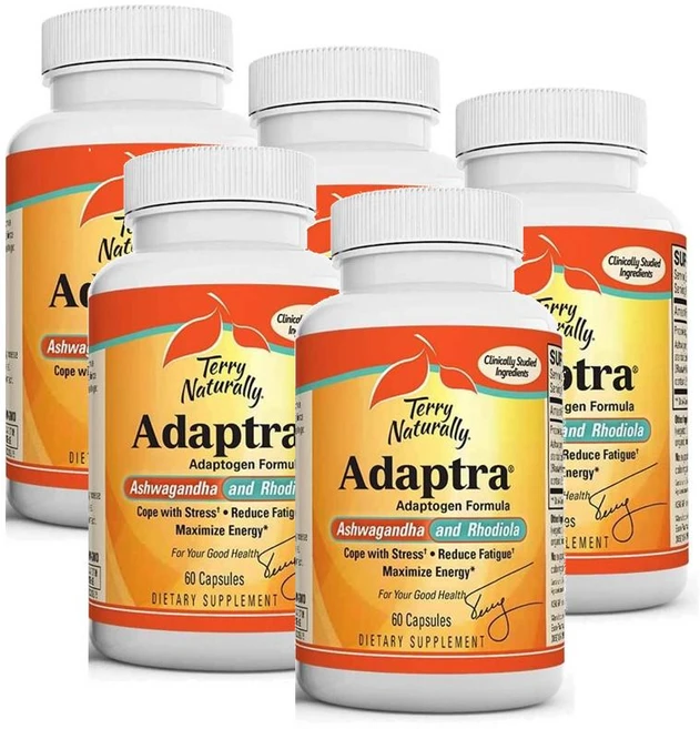 테리 내추럴리 아답트라 아슈와간다 로디올라 캡슐 Terry Naturally Adaptra Ashwagandha Rhodiola, 5개, 60정 - 쿠팡