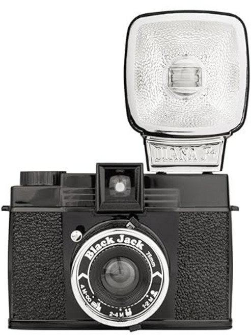 로모그래피 다이애나 F+ 카메라 & 플래시 블랙 잭 미디엄 포맷 필름, 1개