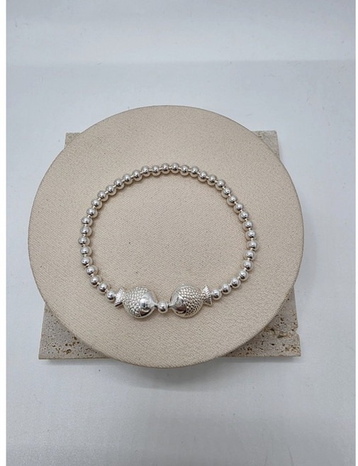 - 925 silver 3.5mm은볼 재물운 사업운 합격운 물고기팔찌 소원성취 잉어팔찌 은 물고기팔찌