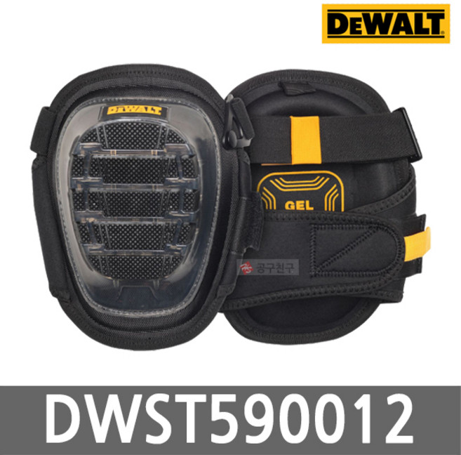 디월트 DWST590012 작업용 플랫 캡 무릎보호대 미끄럼방지 젤패드 듀얼스트랩 찍찍이 버클형, 1개