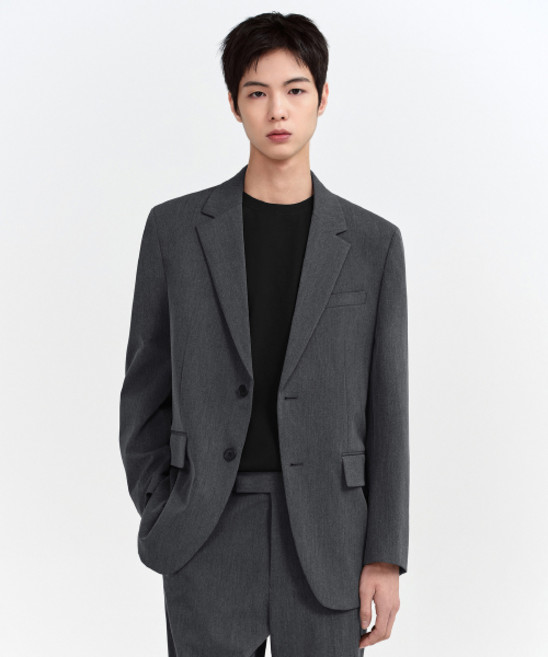 무신사 스탠다드 릴렉스드 베이식 블레이저 미디엄 그레이 497780