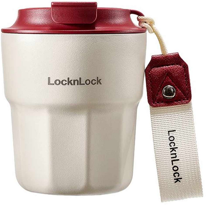 락앤락 커피 보틀 미니 보온병 스트랩 포함, 레드, 1개, 290ml