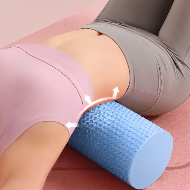 파티마 폼롤러 미니 원형 필라테스 요가 종아리 목 스트레칭 마사지, EVA 오션블루, 1개