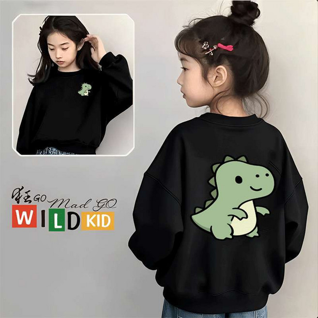 WILD KID 兒童長袖大學T 恐龍印花上衣