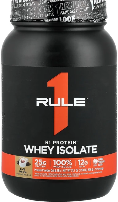 Rule One Proteins R1 Protein™ 분리유청 카페모카 맛 899g(1.98lb) Proteins (룰 원 프로틴), 898 g, 1개 - 쿠팡