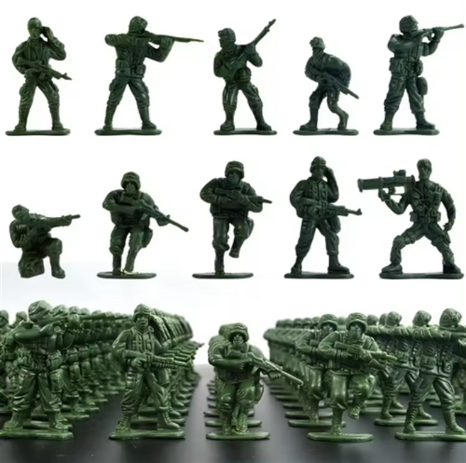 멋있는 밀리터리 피규어 세트 보병사단 100PCS 독일군 연합군 육군 군인 군대 장난감, 1개, 랜덤1개
