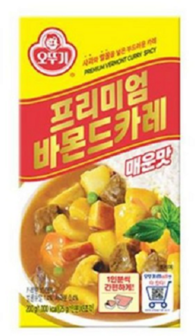 오뚜기 프리미엄바몬드카레 고형 매운맛, 12개, 200g