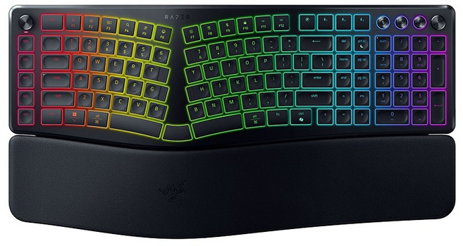 Razer 雷蛇 Pro Type Ergo 電競鍵盤 分離式人體工學 指尖型鍵帽 分離式鍵盤 有線鍵盤 雷蛇鍵盤 鍵盤, 黑色, 主商品, 指尖型