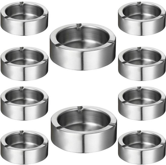 스텐레스 재떨이 소형 스틸 11.5CM 업소용 가정용 재털이 스텐재질, 10개, 실버