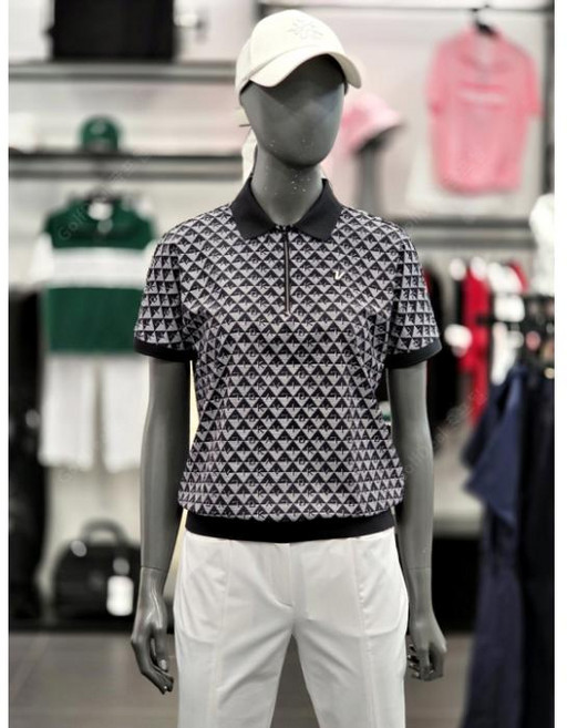 볼빅 여성 냉감 모노그램 패턴 티셔츠 VLTSQ405_BK