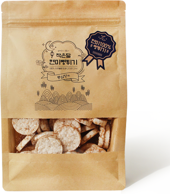 풍심당 국내산 현미 뻥튀기 떡뻥 저당간식 옛날 과자 회사 간식, 1개, 100g