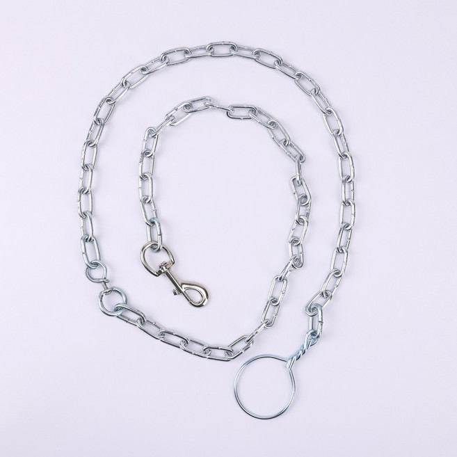 제이제이펫 반려견 체인 개줄 리드줄 슈밸 중간도래 3mm 4mm 5mm 6mm 애견 중형견 대형견 목줄 쇠줄 채인줄, 실버, 1개