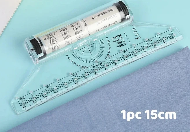15cm 다기능 드로잉 도구 롤 룰러 미터법 투명 평행 라인, 02 15cm