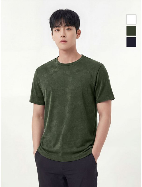 웨스트우드 남성 자카드 라운드티 WO2MCTR433