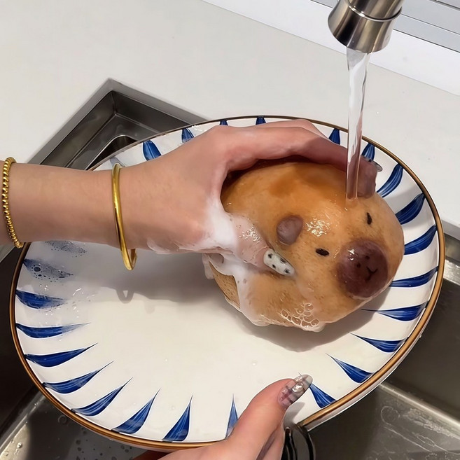 1+1 신혼부부들이 좋아하는 주방 아이템 귀여운 카피바라 수세미, A.카피바라수세미-2개