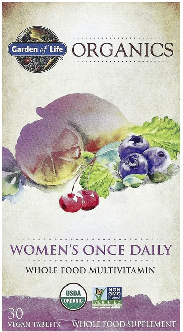 정말좋습니다 Garden of Life Organics 여성용 하루 1회 복용 천연 식품 종합비타민 비건 정제 30정 빠르게배송해드릴게요, 1개 - 쿠팡