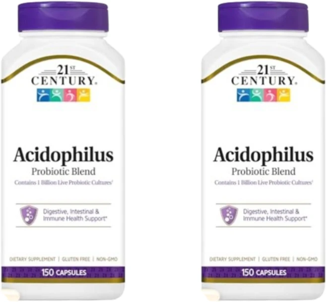 21st Century 애시도필러스 프로바이오틱 혼합물 캡슐 150정 2개 - 쿠팡