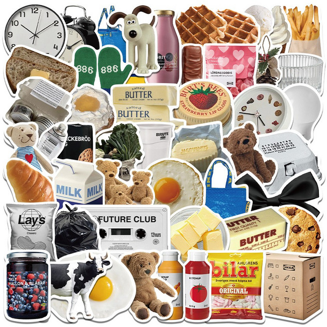 40종 노트북 캐리어 스티커, E0006주말감성곰돌이