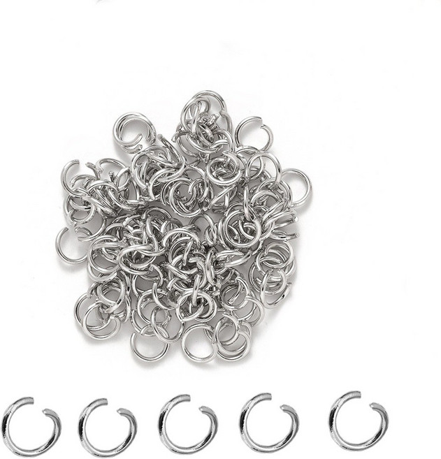 [SW] (350개입) 대용량 튼튼한 오픈 오링 350pcs, 8mm실버, 1개