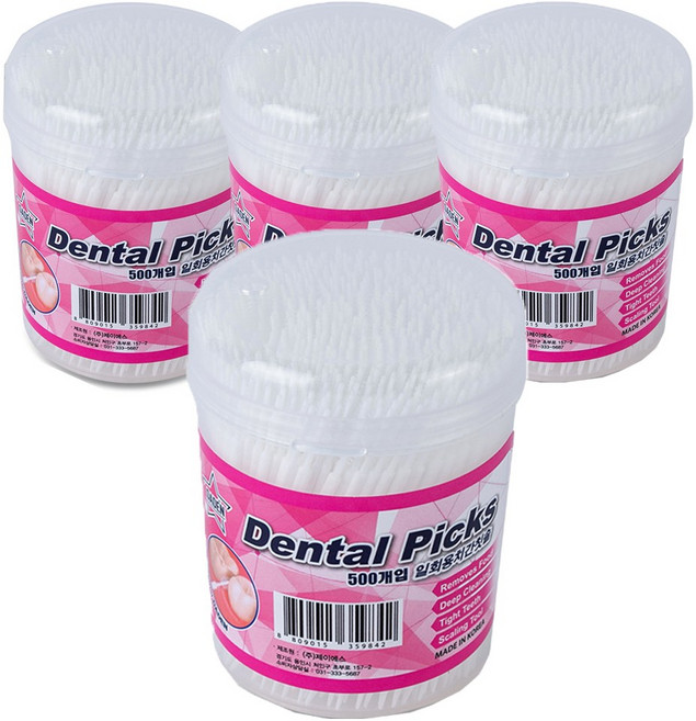 다덴 일회용 치간칫솔1000개 이쑤시개 요지 치간칫솔, 4개, 500개입