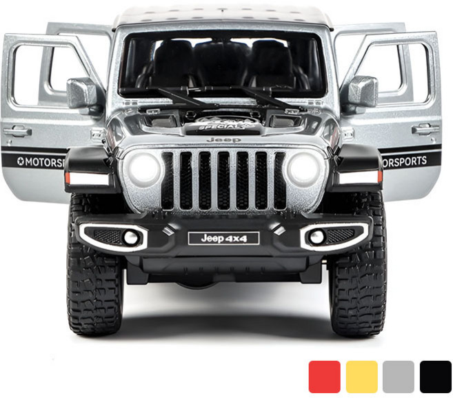 합금 지프 랭글러 루비콘 자동차 정밀 재현 피규어 고급모형차, 1개, 레드