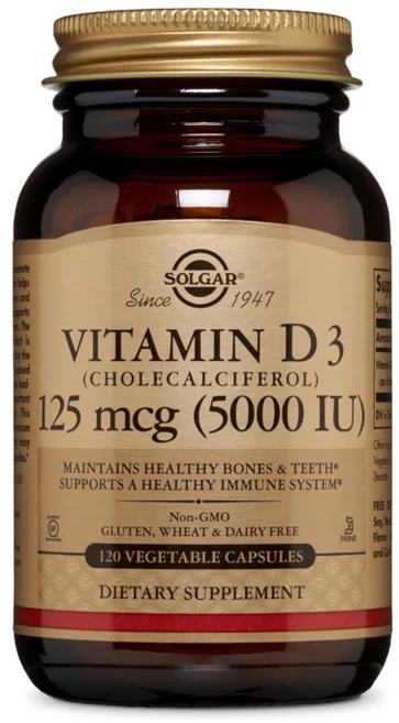 솔가 비타민 D3 5000IU 베지터블 캡슐, 120정, 1개 - 쿠팡