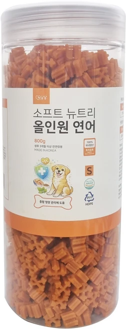 펫봉봉 소프트 뉴트리 3종 강아지 영양 간식 관절 장 올인원 컨디션 케어 대용량, 1개, 800g, 올인원 연어(S) - 쿠팡