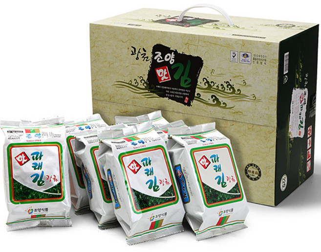 광천조양맛김 맛있는 파래 조미 도시락 식탁김 30봉, 30개