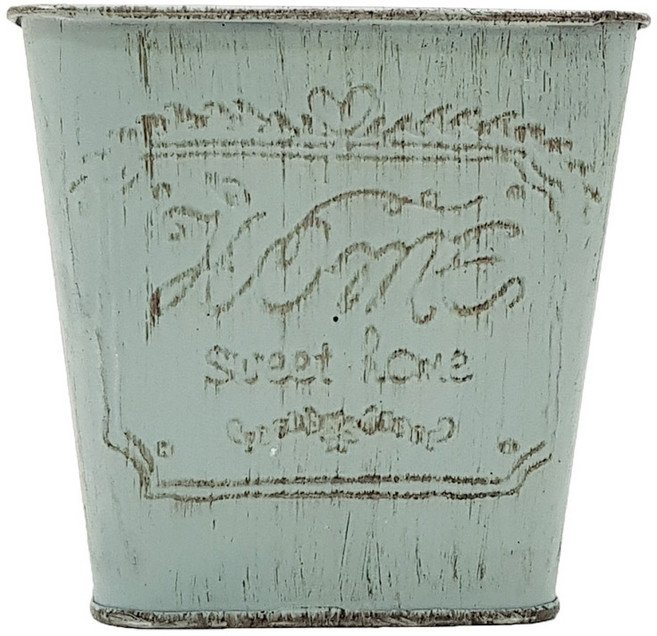 한소픈 양철 사각 케이스 정원 소품 식물 화분 보관함 인테리어용품 수납함, 블루