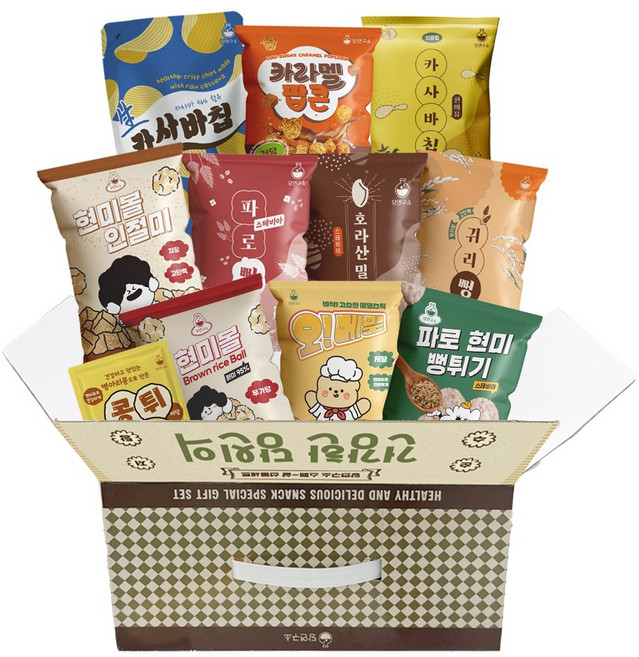 당연구소 선물 세트 박스 저당 과자 간식, 1박스, 435g