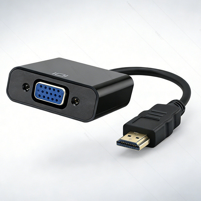 101 HDMI 轉 VGA 轉換器 支援1080P 高畫質影音傳輸 附音訊與供電線, 1個, 普通款 HDMI轉VGA【黑色】