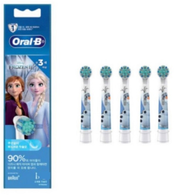(5입) 오랄비 스테이지스 파워 프린세스 어린이 리필 칫솔모 EB10 - 5, 1개, EB10-5