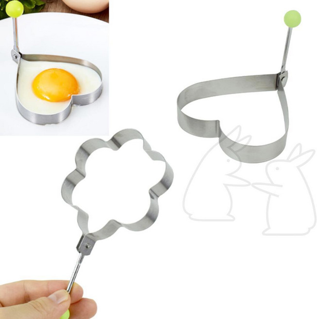 썬코 식빵 꽃모양 모양틀 후라이 스텐 샌드위치 하트 계란틀, 1개, 3후라이틀-원형