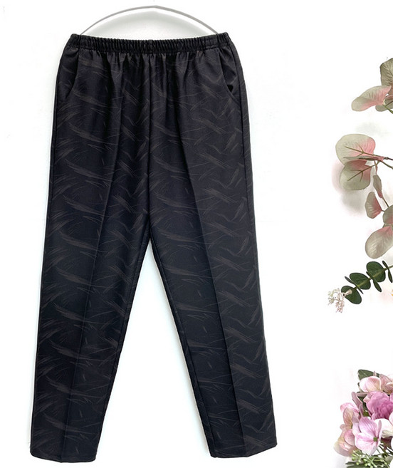 국민할매 할머니옷 봄가을 트라이 꽃패턴 일자 밴딩바지[SH-607] 중년 여성의류 요양원옷