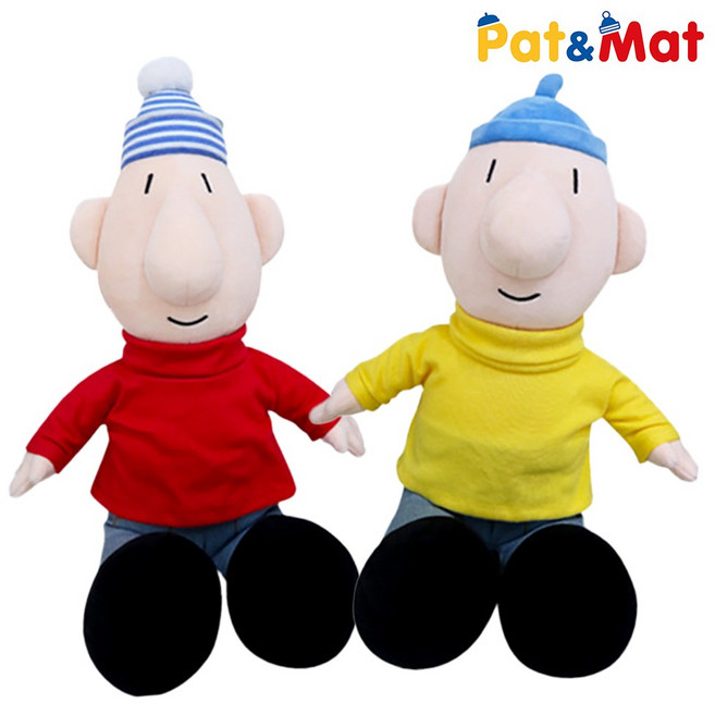 패트와 매트 사고뭉치 만화캐릭터 인형 선물, 1개, 매트 중형 (레드), 40cm