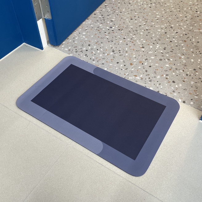 콘티A 빨아쓰는 규조토 발매트 욕실 현관 주방 글자없는 깔끔함, 블루