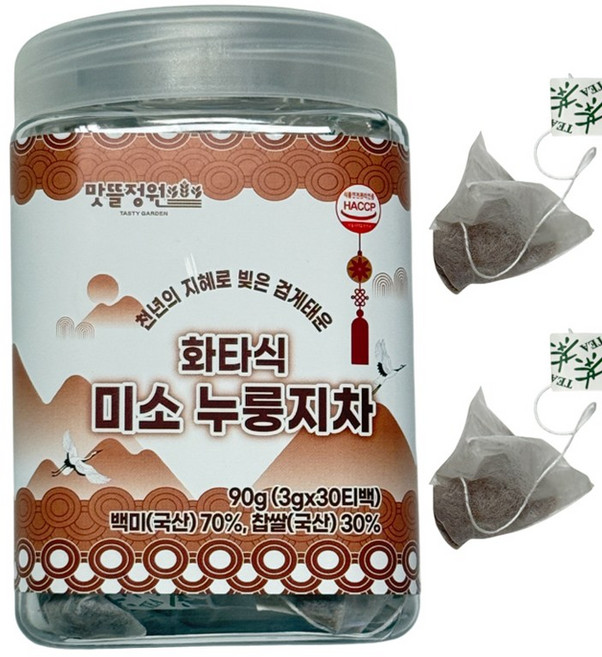 맛뜰정원 화타 누룽지 검게 태운 숭늉차 티백, 3세트, 30개입, 3g