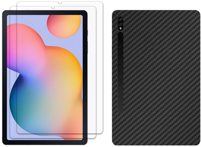 갤럭시탭 S10 라이트 lite 10.9 호환 강화유리2매+후면보호필름1매 액정보호필름, 투명, 1개