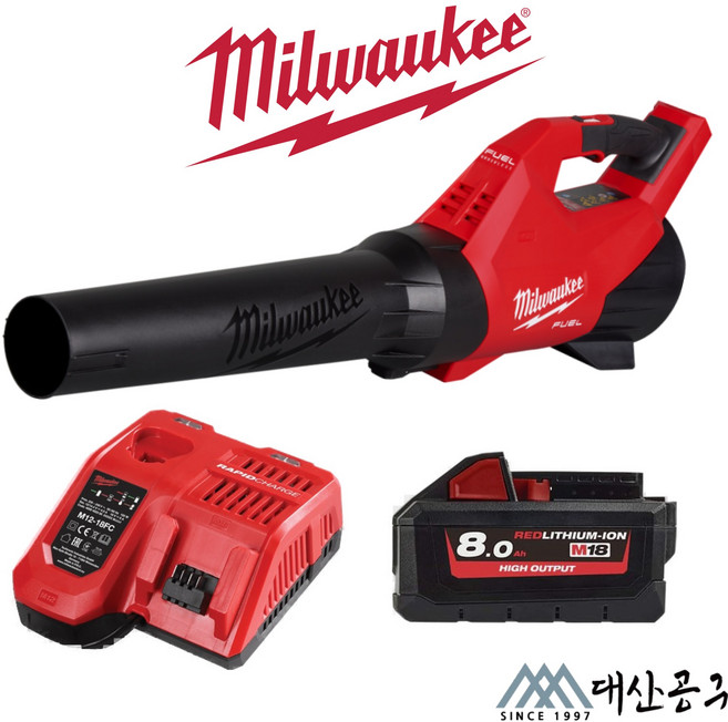 밀워키 18V 8.0AH FUEL 아웃도어 송풍기III M18 FBLG3-801 블로워 브로워 청소 낙엽 눈 세차, 1개